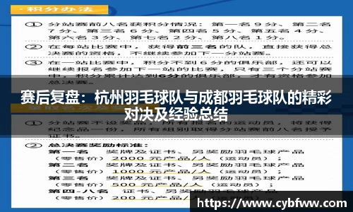 赛后复盘：杭州羽毛球队与成都羽毛球队的精彩对决及经验总结